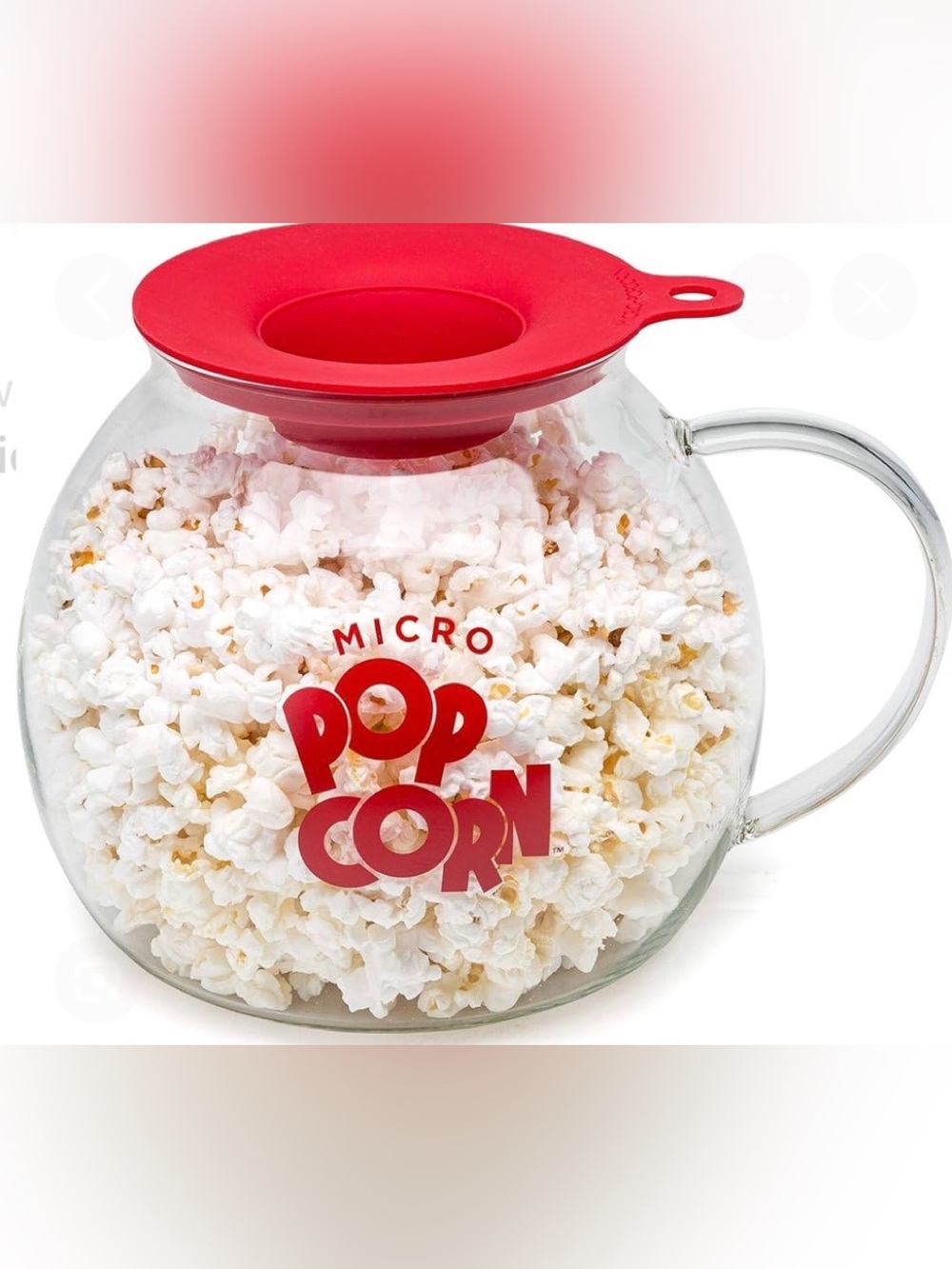 GLASS MICROWAVE CORN POPPER
